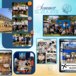 Dieses Bild zeigt verschiedene Aktionen unserer Fachakademie, zum Beispiel unser Volleyballtunier, den Betriebsausflug zum Bayerischen Rundfunk und die entstandenen Graffitis im Stadtbad Waldkraiburg.